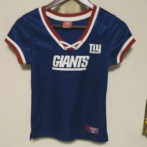 NFL New York Giants V-Neck Drawstring girls shirt Size S
